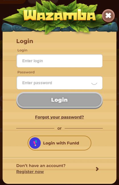 Wazamba login